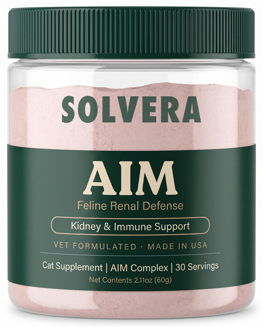Solvera AIM Feline Renal Defense — cat kidney & immune support powder tub